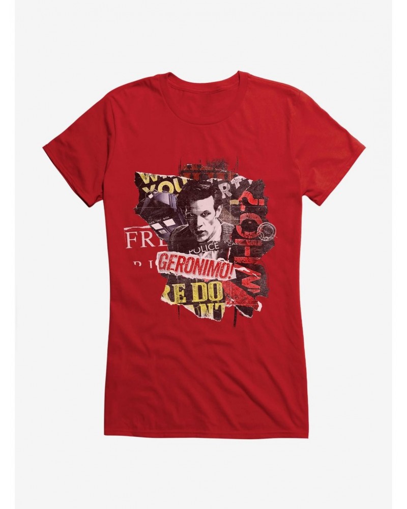 Doctor Who Eleventh Doctor Geronimo Girls T-Shirt $12.20 T-Shirts