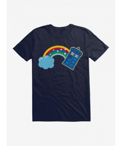 Doctor Who Thirteenth Doctor Distressed TARDIS Rainbow T-Shirt $11.47 T-Shirts