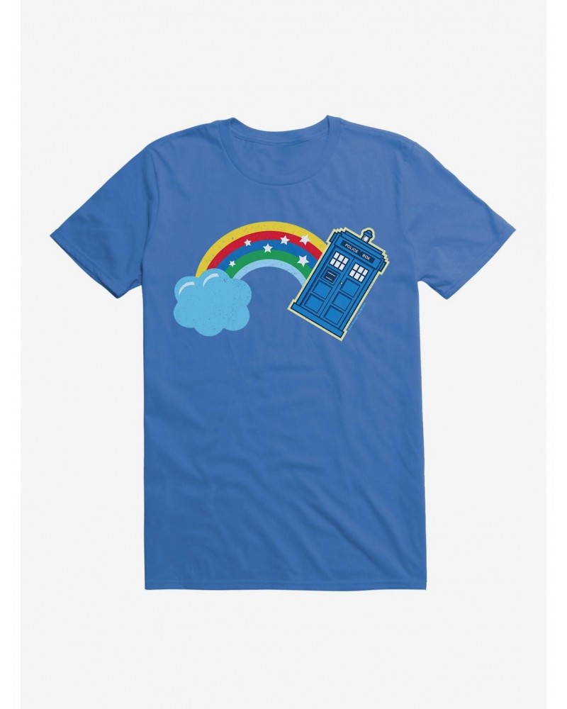 Doctor Who Thirteenth Doctor Distressed TARDIS Rainbow T-Shirt $11.47 T-Shirts