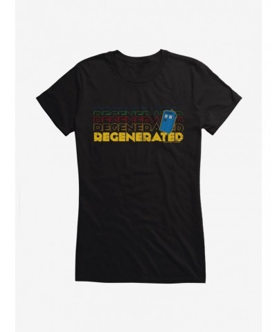 Doctor Who Thirteenth Doctor Regenerated Stack Girls T-Shirt $9.71 T-Shirts