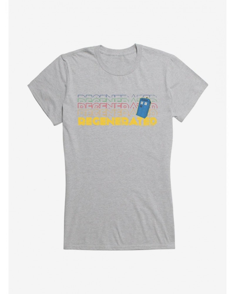 Doctor Who Thirteenth Doctor Regenerated Stack Girls T-Shirt $9.71 T-Shirts