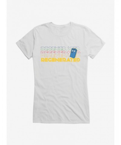 Doctor Who Thirteenth Doctor Regenerated Stack Girls T-Shirt $9.71 T-Shirts