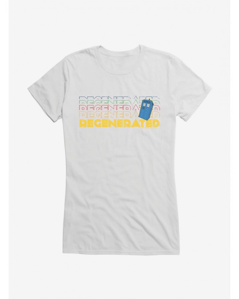 Doctor Who Thirteenth Doctor Regenerated Stack Girls T-Shirt $9.71 T-Shirts