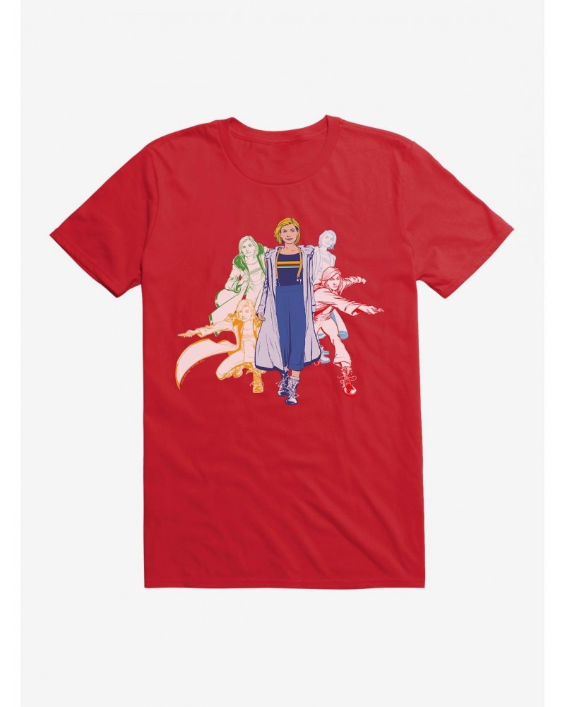 Doctor Who Thirteenth Doctor Jump Into Action Sketches T-Shirt $7.41 T-Shirts