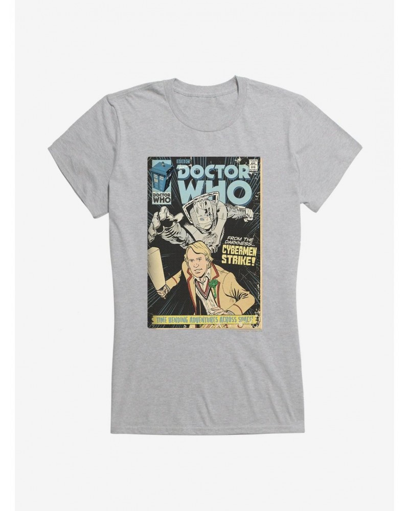 Doctor Who Fifth Doctor Cybermen Comic Girls T-Shirt $12.45 T-Shirts