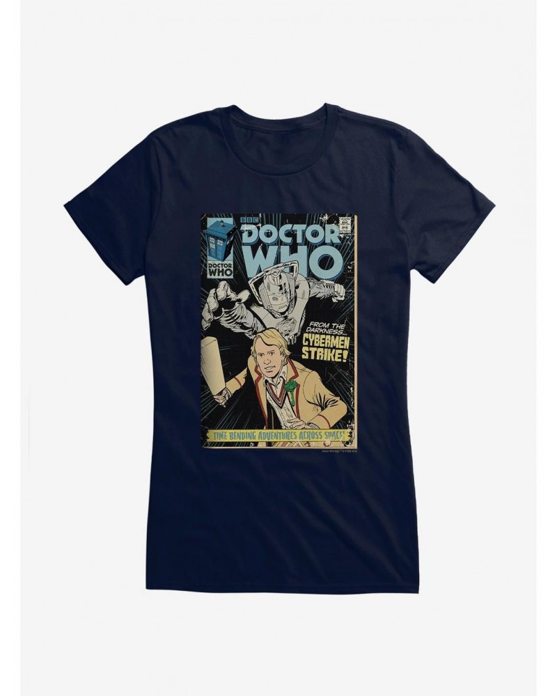 Doctor Who Fifth Doctor Cybermen Comic Girls T-Shirt $12.45 T-Shirts