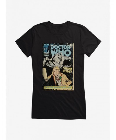 Doctor Who Fifth Doctor Cybermen Comic Girls T-Shirt $12.45 T-Shirts