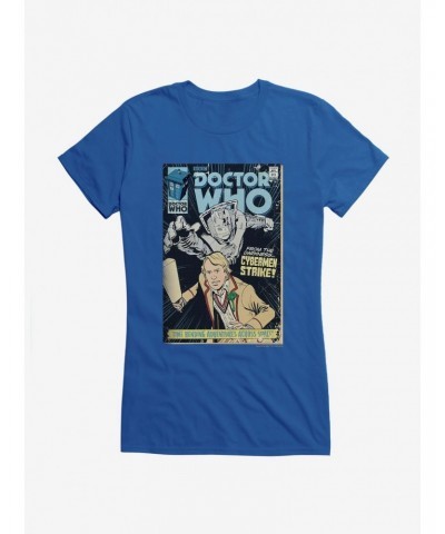 Doctor Who Fifth Doctor Cybermen Comic Girls T-Shirt $12.45 T-Shirts