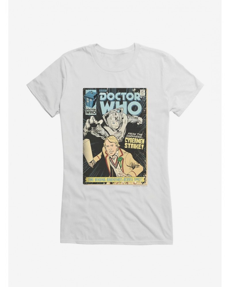 Doctor Who Fifth Doctor Cybermen Comic Girls T-Shirt $12.45 T-Shirts