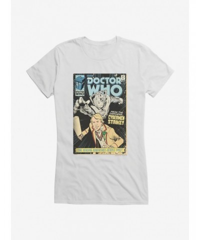 Doctor Who Fifth Doctor Cybermen Comic Girls T-Shirt $12.45 T-Shirts