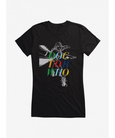 Doctor Who The Thirteenth Doctor Outline Girls Black T-Shirt $10.71 T-Shirts