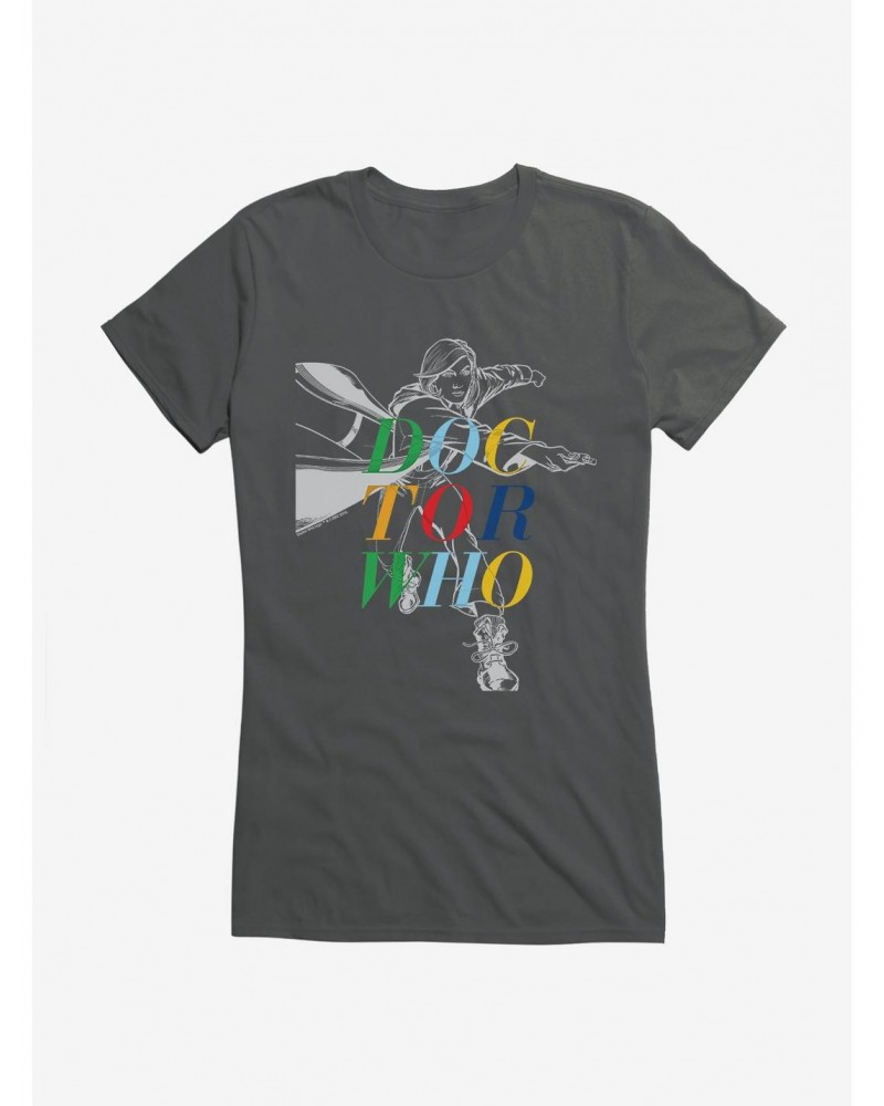 Doctor Who The Thirteenth Doctor Outline Girls Black T-Shirt $10.71 T-Shirts