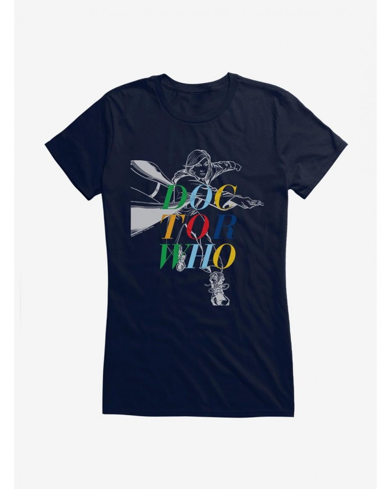 Doctor Who The Thirteenth Doctor Outline Girls Black T-Shirt $10.71 T-Shirts