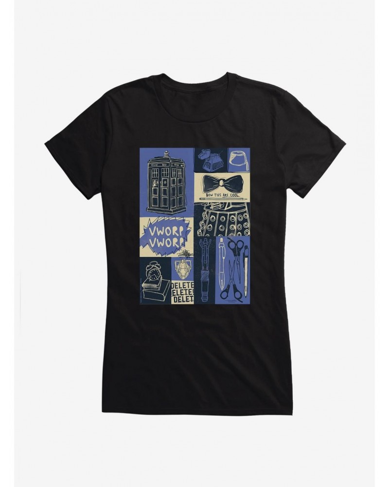 Doctor Who TARDIS Classic Icons Girls T-Shirt $12.20 T-Shirts