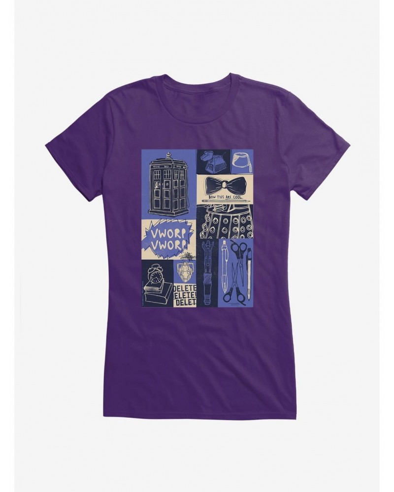 Doctor Who TARDIS Classic Icons Girls T-Shirt $12.20 T-Shirts