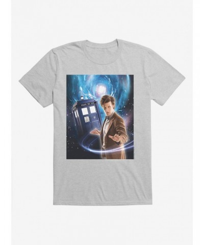 Doctor Who Eleventh Doctor And Tardis Space Black T-Shirt $8.37 T-Shirts