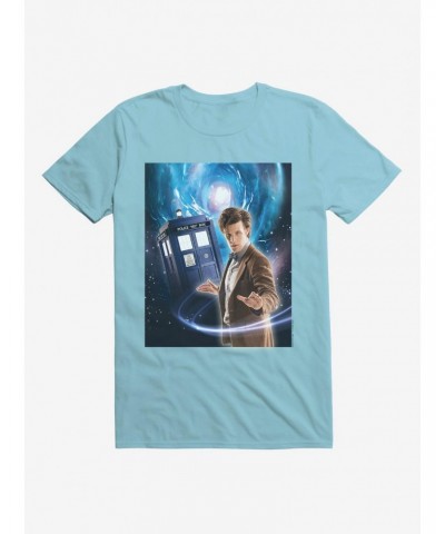 Doctor Who Eleventh Doctor And Tardis Space Black T-Shirt $8.37 T-Shirts