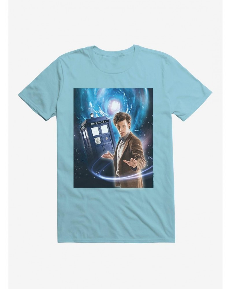 Doctor Who Eleventh Doctor And Tardis Space Black T-Shirt $8.37 T-Shirts