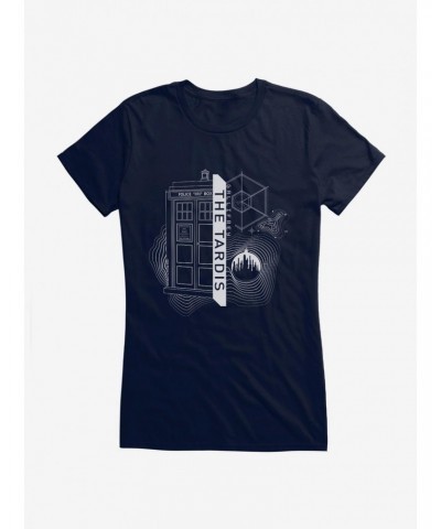 Doctor Who TARDIS Outline Specs Girls T-Shirt $9.71 T-Shirts