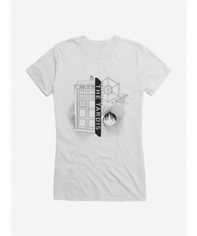 Doctor Who TARDIS Outline Specs Girls T-Shirt $9.71 T-Shirts