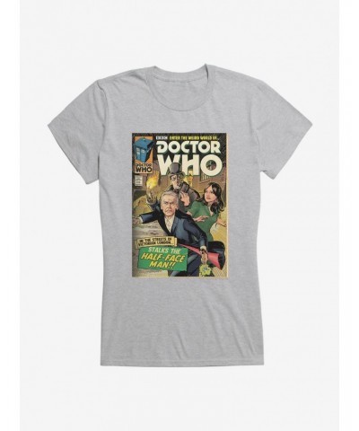 Doctor Who Half Face Man Comic Girls T-Shirt $10.46 T-Shirts