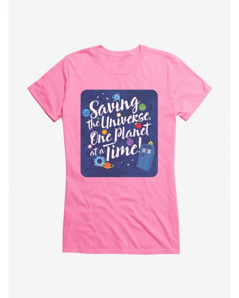 Doctor Who Saving The Universe One Planet At A Time Girls T-Shirt $12.20 T-Shirts