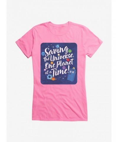 Doctor Who Saving The Universe One Planet At A Time Girls T-Shirt $12.20 T-Shirts