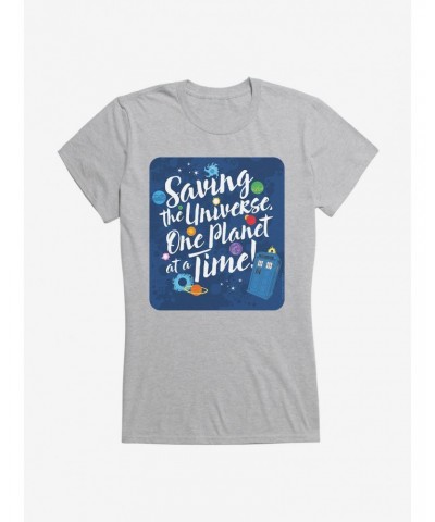 Doctor Who Saving The Universe One Planet At A Time Girls T-Shirt $12.20 T-Shirts