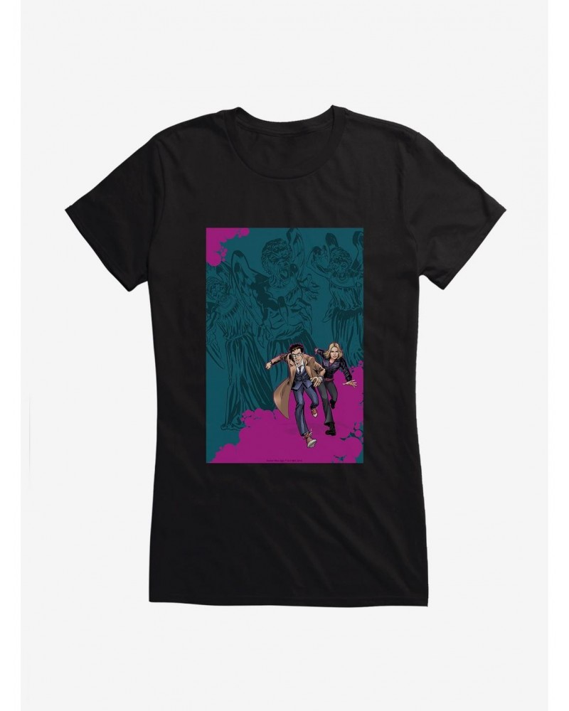 Doctor Who The Tenth Doctor Colorpop Runaway Girls T-Shirt $11.21 T-Shirts