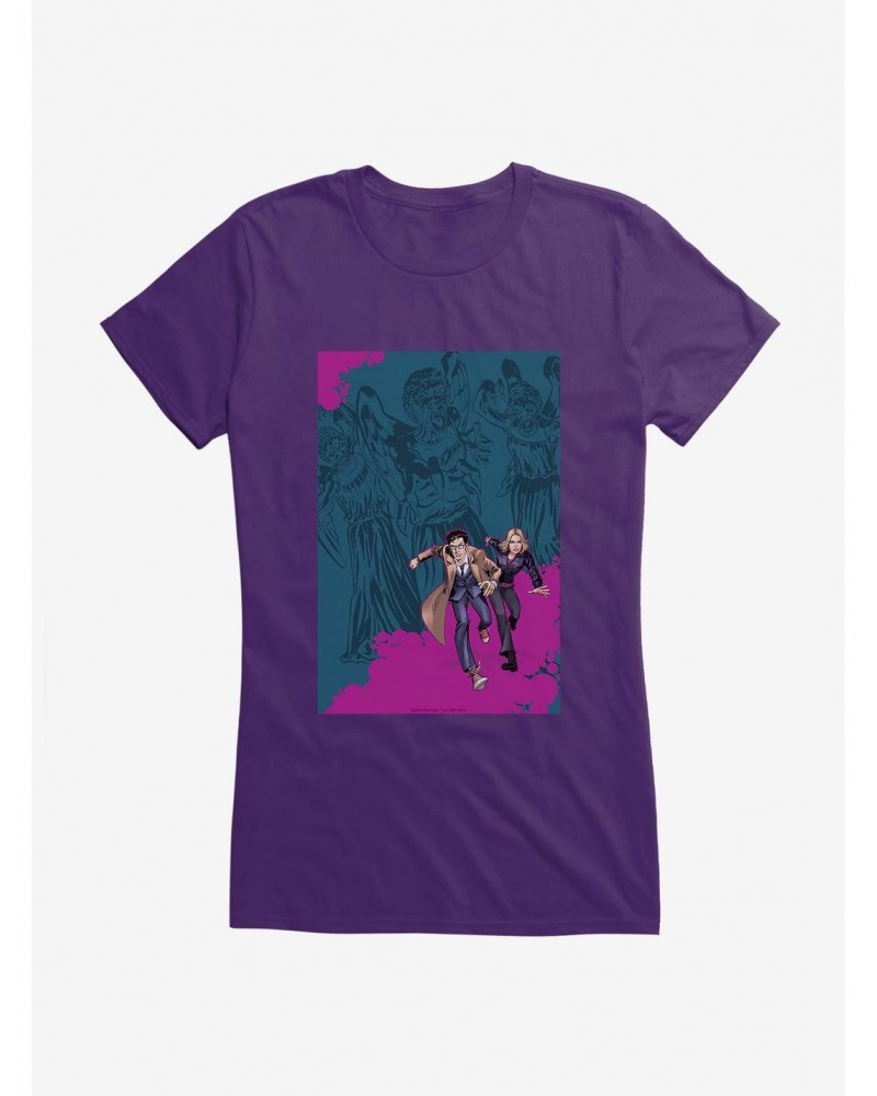 Doctor Who The Tenth Doctor Colorpop Runaway Girls T-Shirt $11.21 T-Shirts