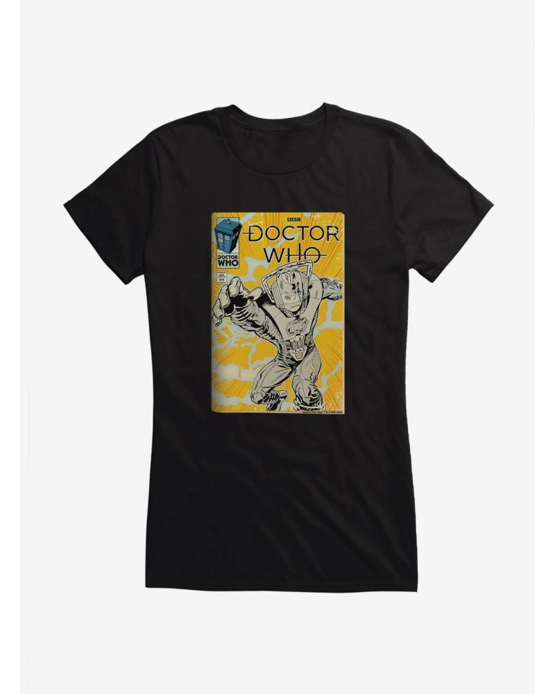 Doctor Who Cybermen Yellow Comic Girls T-Shirt $10.71 T-Shirts