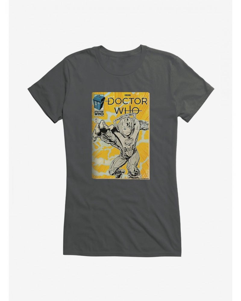 Doctor Who Cybermen Yellow Comic Girls T-Shirt $10.71 T-Shirts