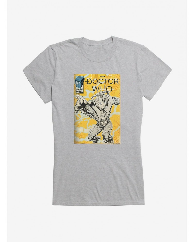 Doctor Who Cybermen Yellow Comic Girls T-Shirt $10.71 T-Shirts