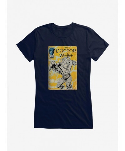 Doctor Who Cybermen Yellow Comic Girls T-Shirt $10.71 T-Shirts