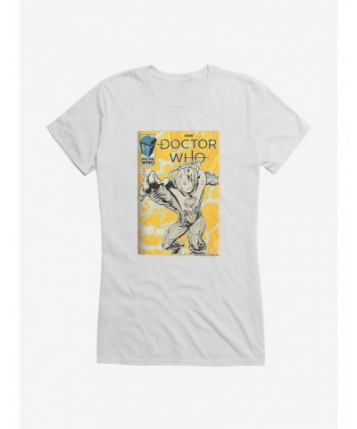 Doctor Who Cybermen Yellow Comic Girls T-Shirt $10.71 T-Shirts