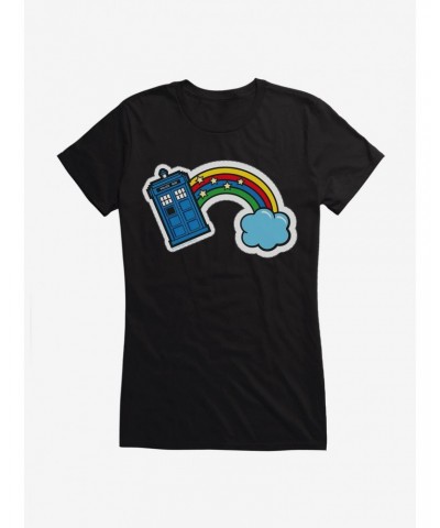 Doctor Who Thirteenth Doctor TARDIS Rainbow Stitch Badge Girls T-Shirt $7.97 T-Shirts