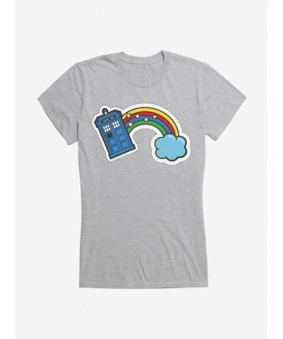 Doctor Who Thirteenth Doctor TARDIS Rainbow Stitch Badge Girls T-Shirt $7.97 T-Shirts