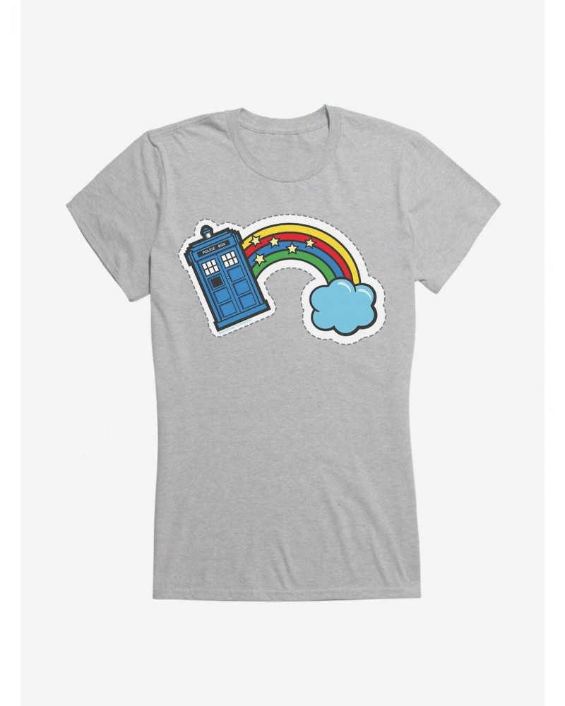 Doctor Who Thirteenth Doctor TARDIS Rainbow Stitch Badge Girls T-Shirt $7.97 T-Shirts