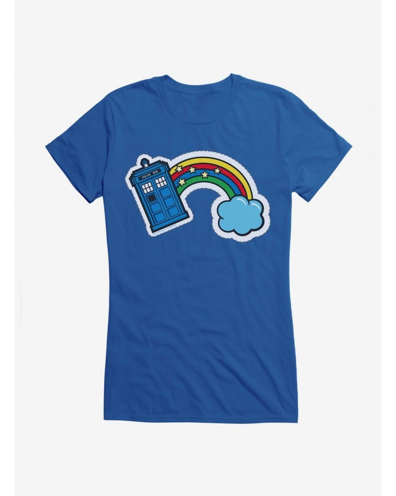 Doctor Who Thirteenth Doctor TARDIS Rainbow Stitch Badge Girls T-Shirt $7.97 T-Shirts