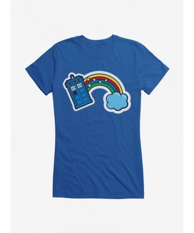 Doctor Who Thirteenth Doctor TARDIS Rainbow Stitch Badge Girls T-Shirt $7.97 T-Shirts