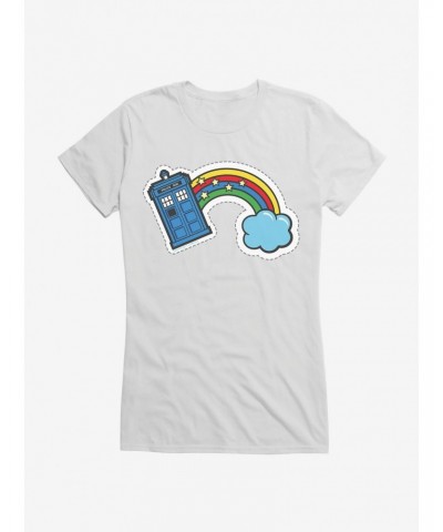 Doctor Who Thirteenth Doctor TARDIS Rainbow Stitch Badge Girls T-Shirt $7.97 T-Shirts