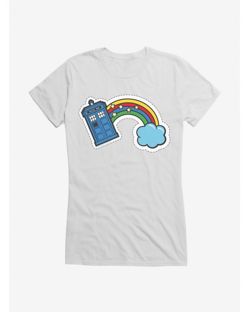 Doctor Who Thirteenth Doctor TARDIS Rainbow Stitch Badge Girls T-Shirt $7.97 T-Shirts