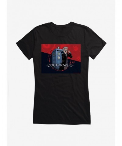 Doctor Who Twelfth Doctor In Shades TARDIS Comic Girls T-Shirt $7.72 T-Shirts