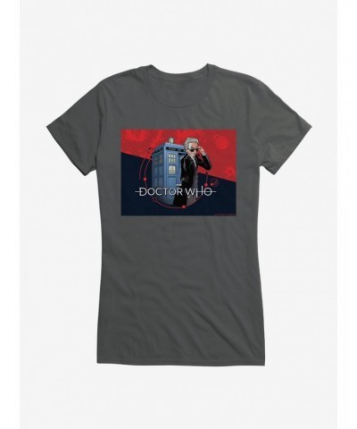 Doctor Who Twelfth Doctor In Shades TARDIS Comic Girls T-Shirt $7.72 T-Shirts