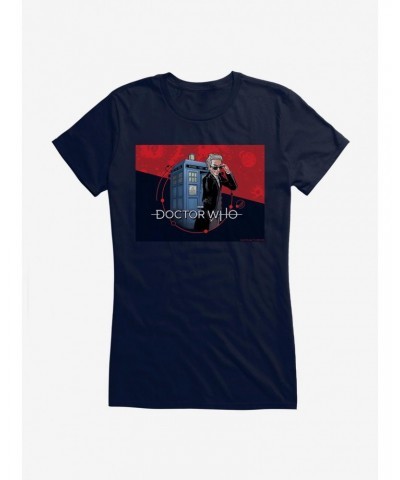 Doctor Who Twelfth Doctor In Shades TARDIS Comic Girls T-Shirt $7.72 T-Shirts