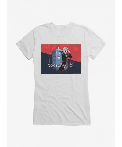 Doctor Who Twelfth Doctor In Shades TARDIS Comic Girls T-Shirt $7.72 T-Shirts