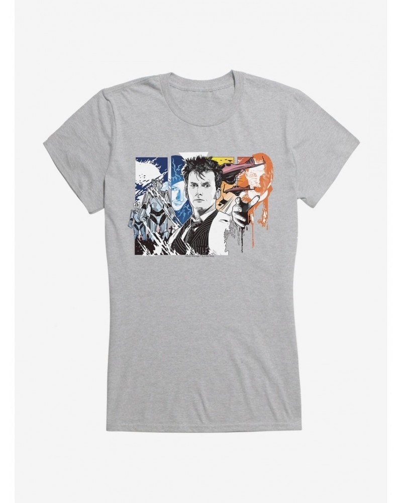 Doctor Who Tenth Doctor Collage Girls T-Shirt $8.47 T-Shirts