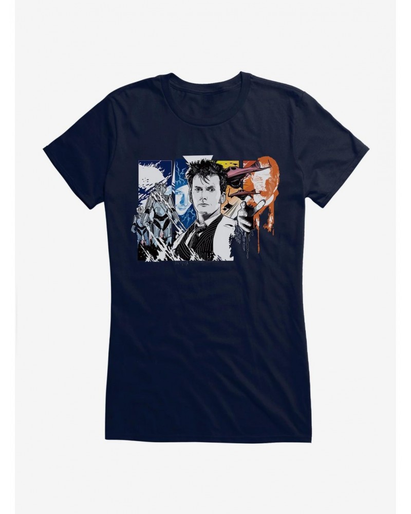 Doctor Who Tenth Doctor Collage Girls T-Shirt $8.47 T-Shirts