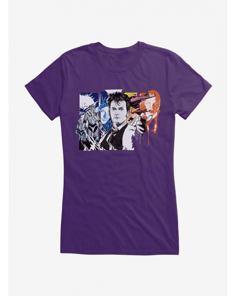 Doctor Who Tenth Doctor Collage Girls T-Shirt $8.47 T-Shirts