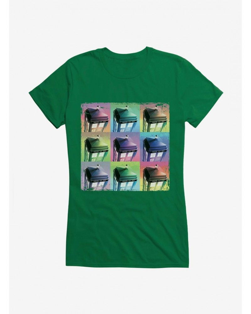 Doctor Who TARDIS Pastel Box Up Girls T-Shirt $12.20 T-Shirts